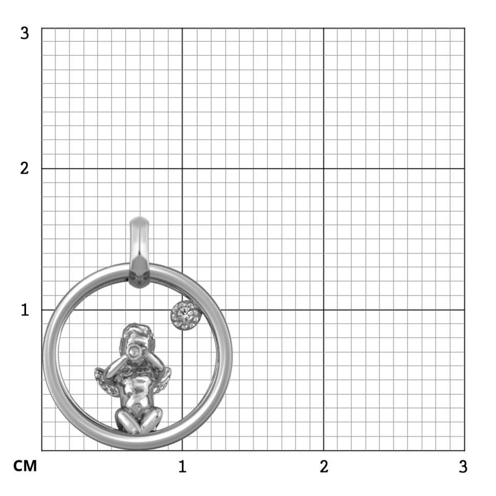 Кулон из белого золота с бриллиантом 