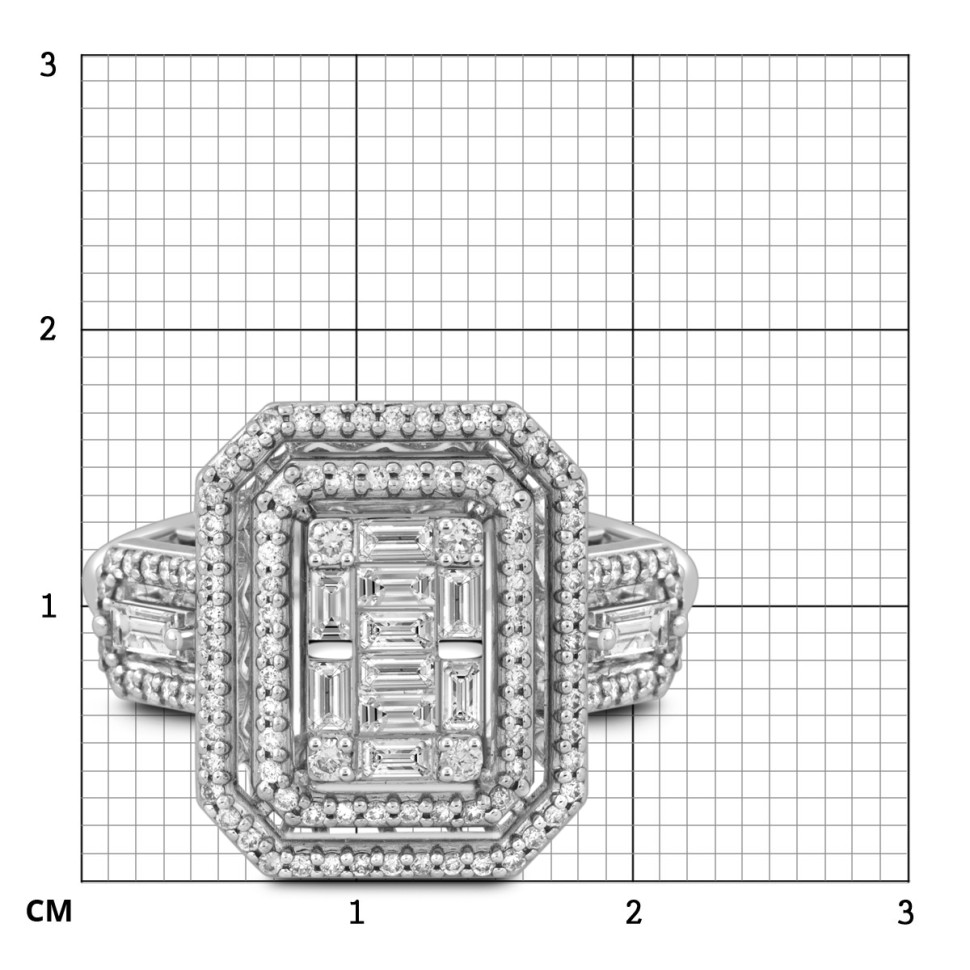 Кольцо из белого золота с бриллиантами (051971)