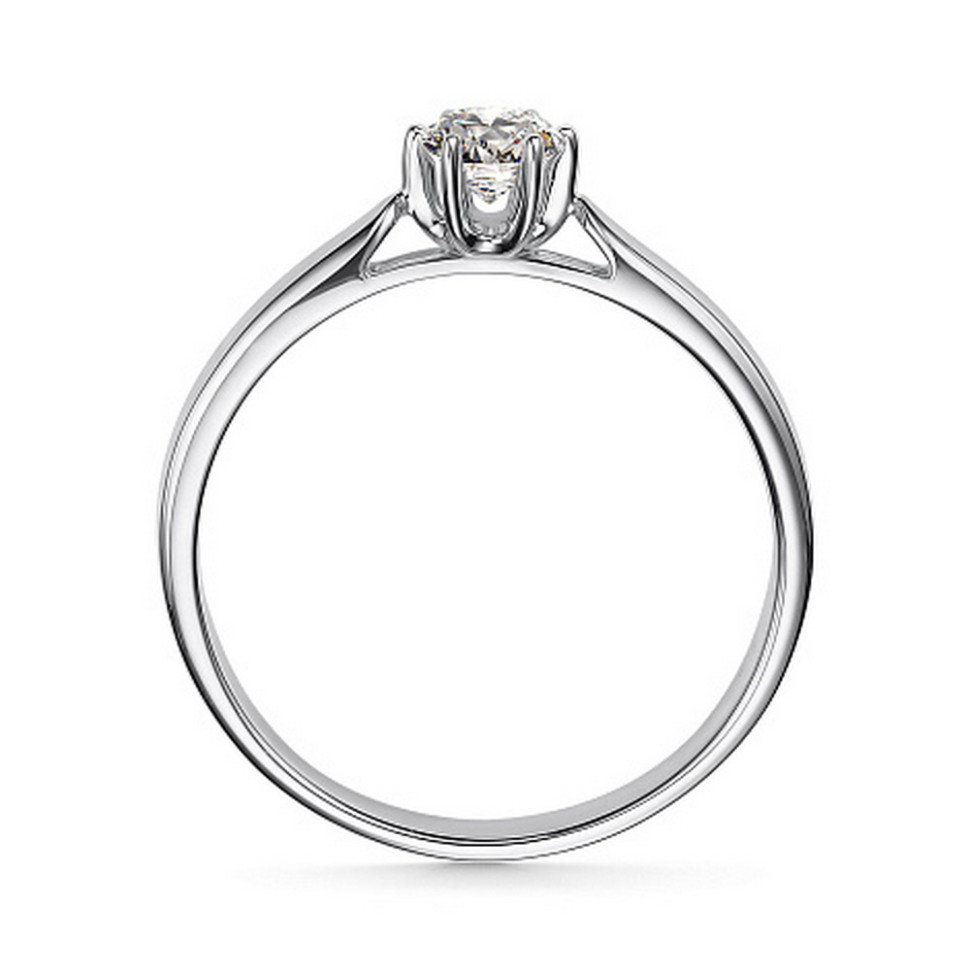 Помолвочное кольцо из белого золота с бриллиантом (053675)