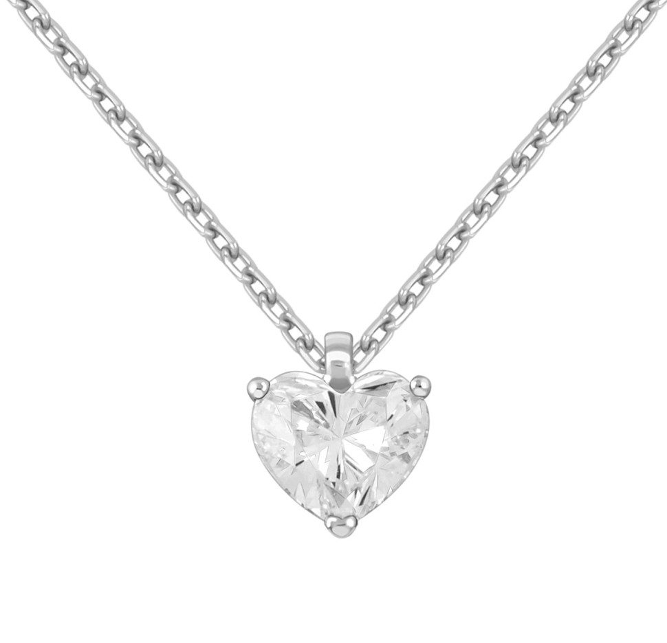 Колье из белого золота с бриллиантом 