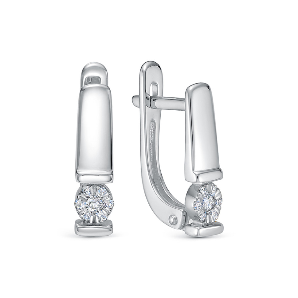 Серьги из белого золота с бриллиантами (061091)