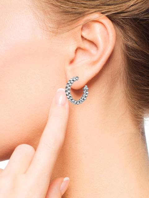 Серьги конго из белого золота  (053155)