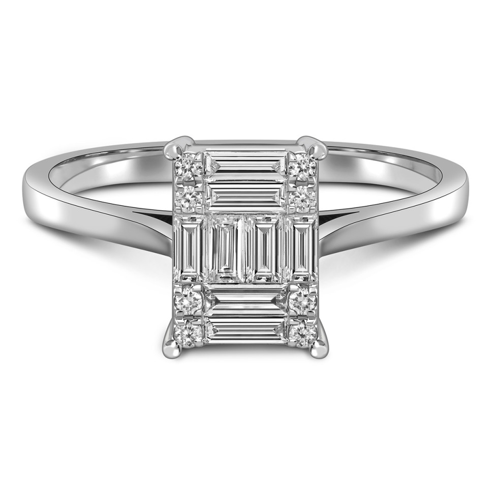 Кольцо из белого золота с бриллиантами (050627)