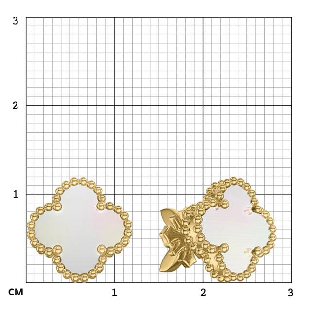 Серьги пусеты из жёлтого золота с перламутром (059411)