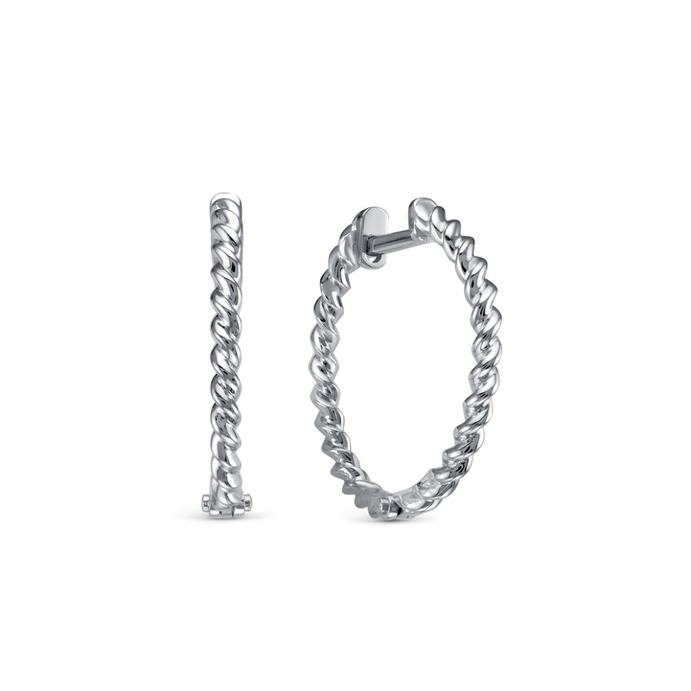 Серьги конго из платины  (057986)