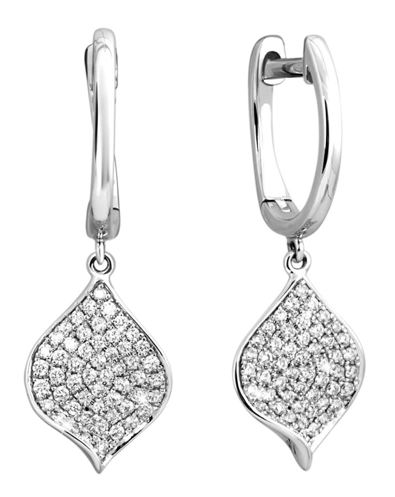 Серьги из белого золота с бриллиантами (012459)