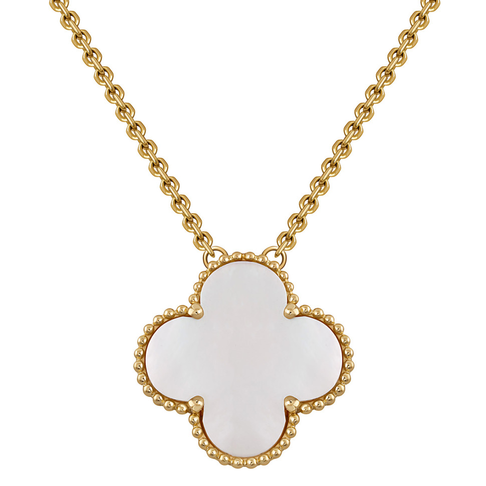 Колье из жёлтого золота с перламутром (046819)