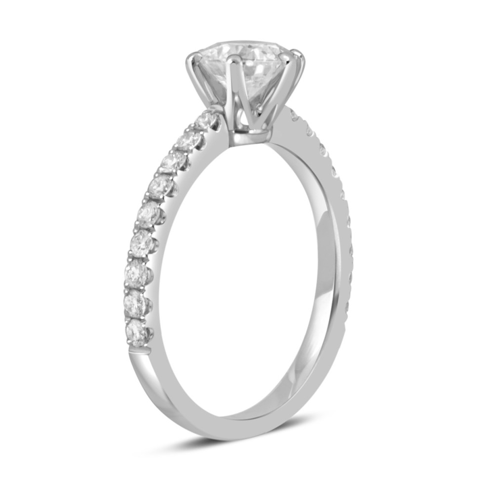 Помолвочное  кольцо из платины с бриллиантами (049251)