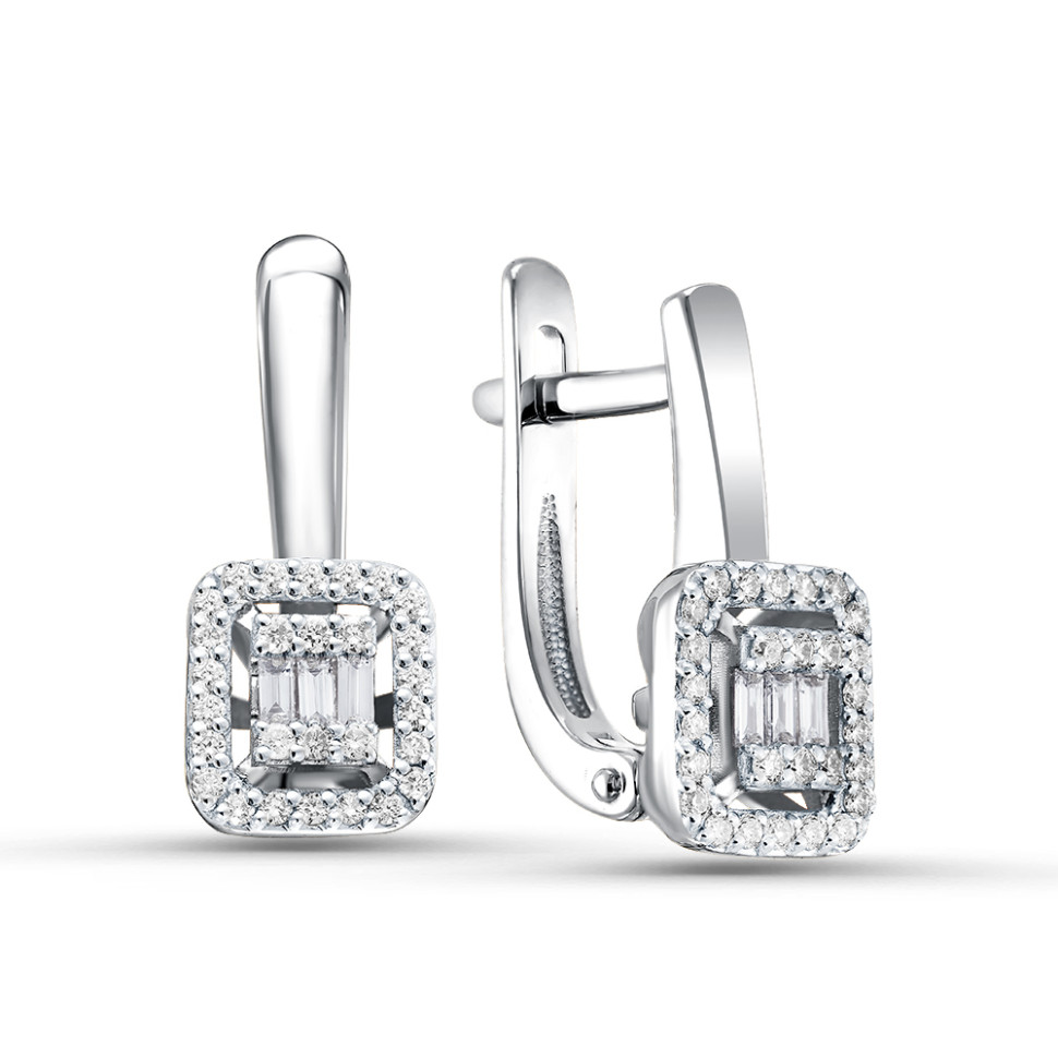 Серьги из белого золота с бриллиантами  (060899)