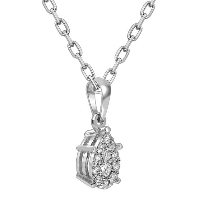 Кулон из белого золота с бриллиантами (039596)