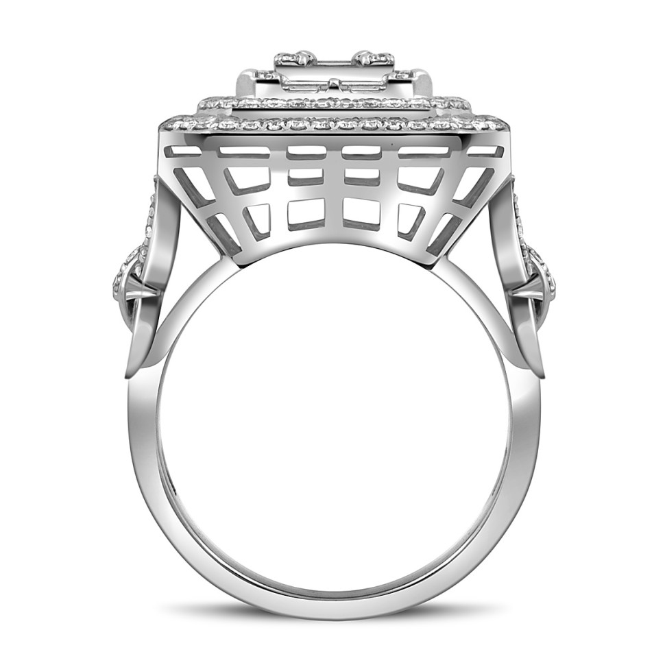 Кольцо из белого золота с бриллиантами (052341)