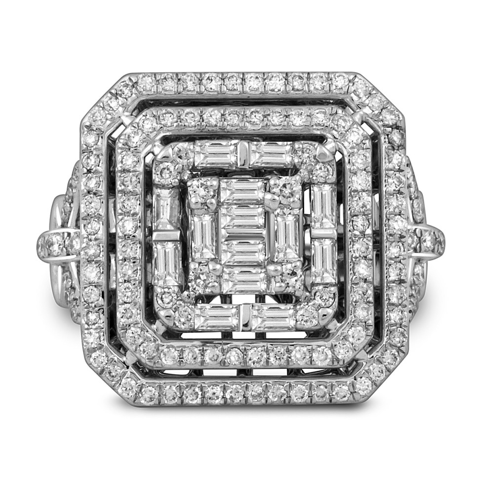 Кольцо из белого золота с бриллиантами (052341)