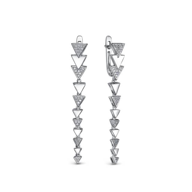 Серьги из платины с бриллиантами (058008)