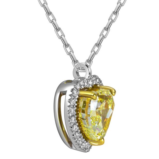 Колье из белого золота с бриллиантами "Сердце" (060511)