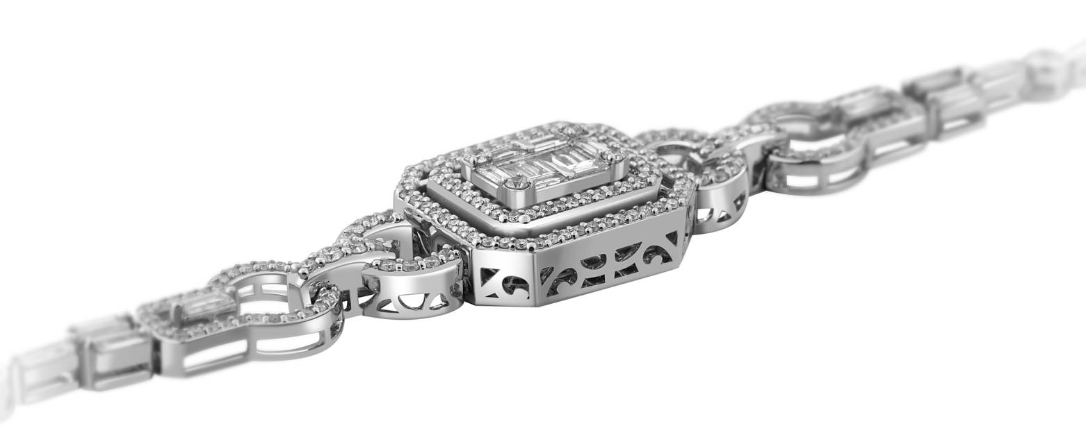 Браслет из белого золота с бриллиантами (051972)