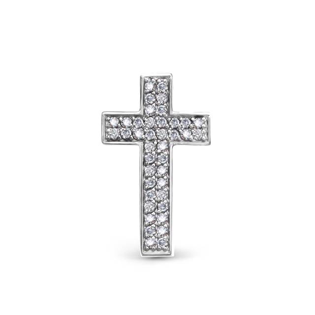 Кулон крест из платины с бриллиантами (058005)