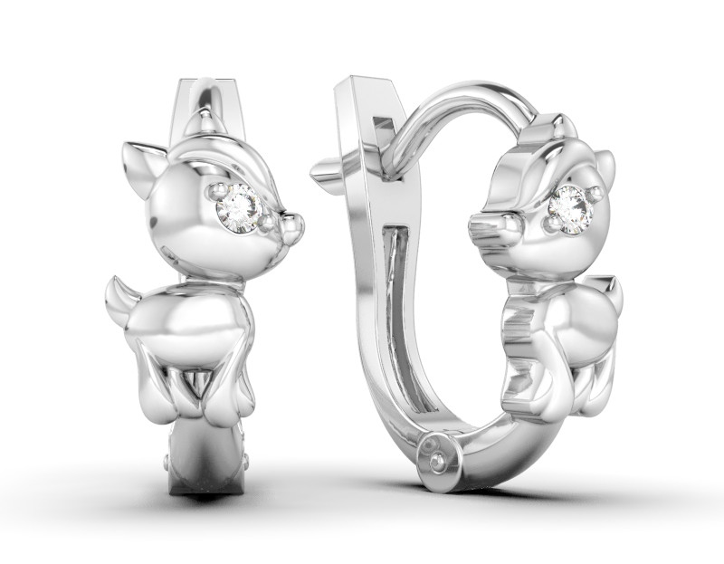 Серьги из белого золота с бриллиантами (052981)