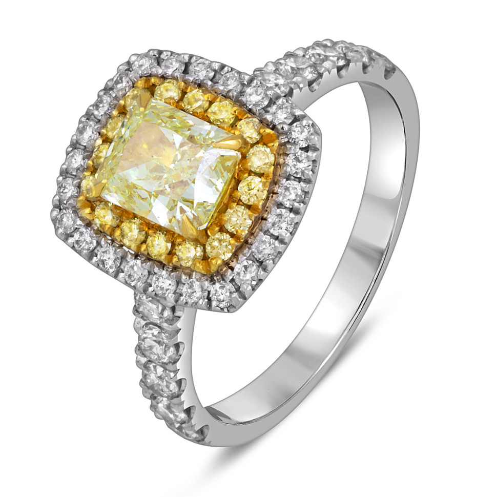 Помолвочное кольцо из белого золота с бриллиантами (054918)