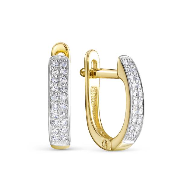 Серьги из жёлтого золота с бриллиантами (054760)