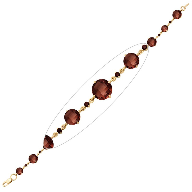 Браслет из красного золота с гранатами (040044)