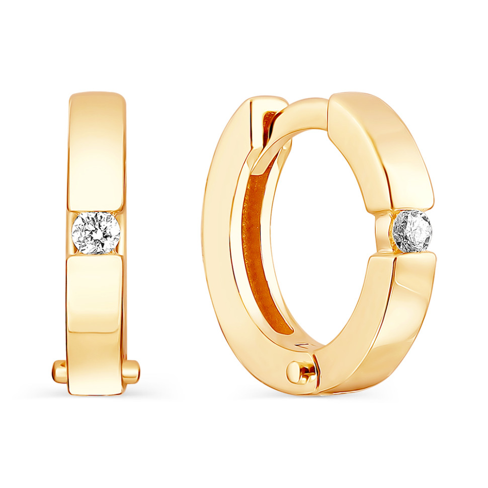 Серьги из красного золота с бриллиантами (059876)