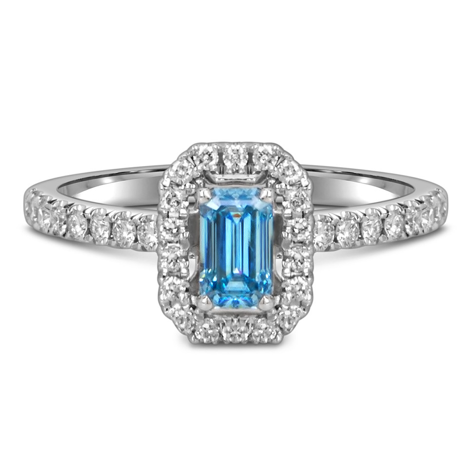 Помолвочное кольцо из белого золота с бриллиантами (060203)