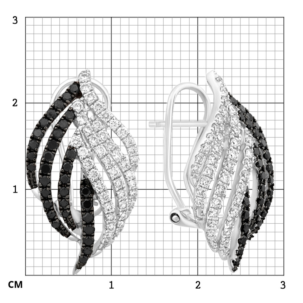 Серьги из белого золота с бриллиантами (015316)