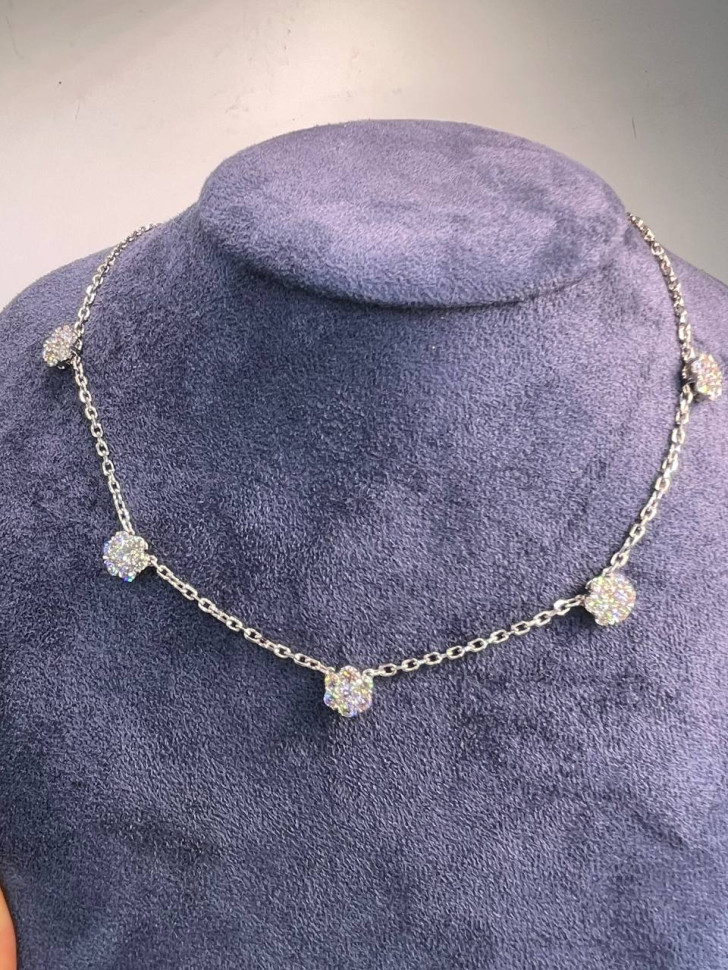 Колье из белого золота с бриллиантами (053770)