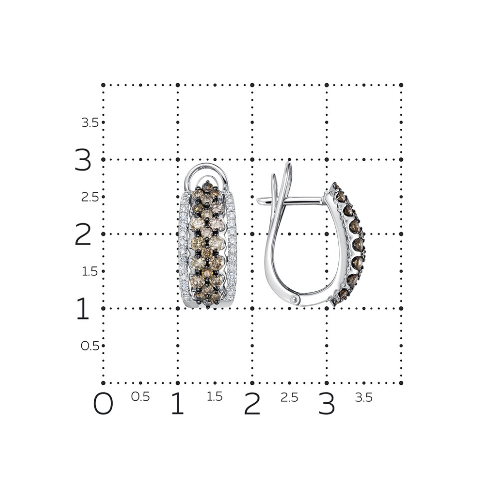 Серьги из белого золота с бриллиантами (058849)