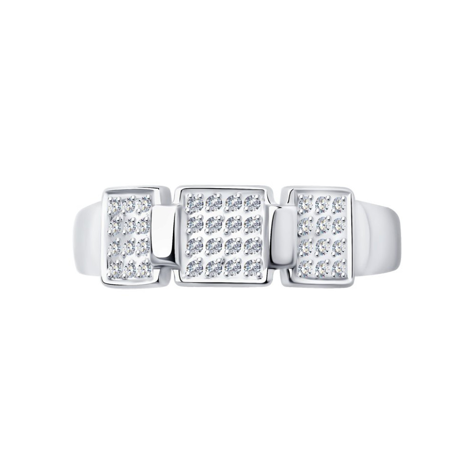 Кольцо из белого золота с бриллиантами (046420)