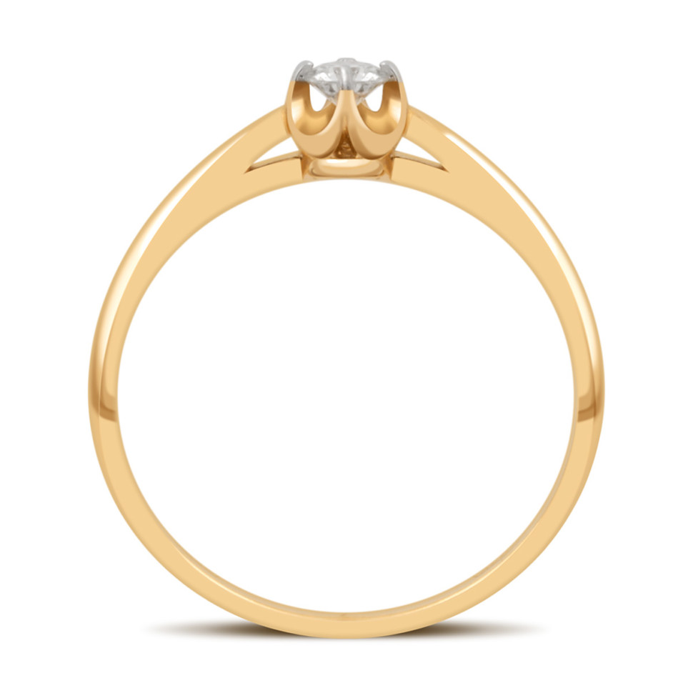 Помолвочное кольцо из жёлтого золота с бриллиантом (032736)