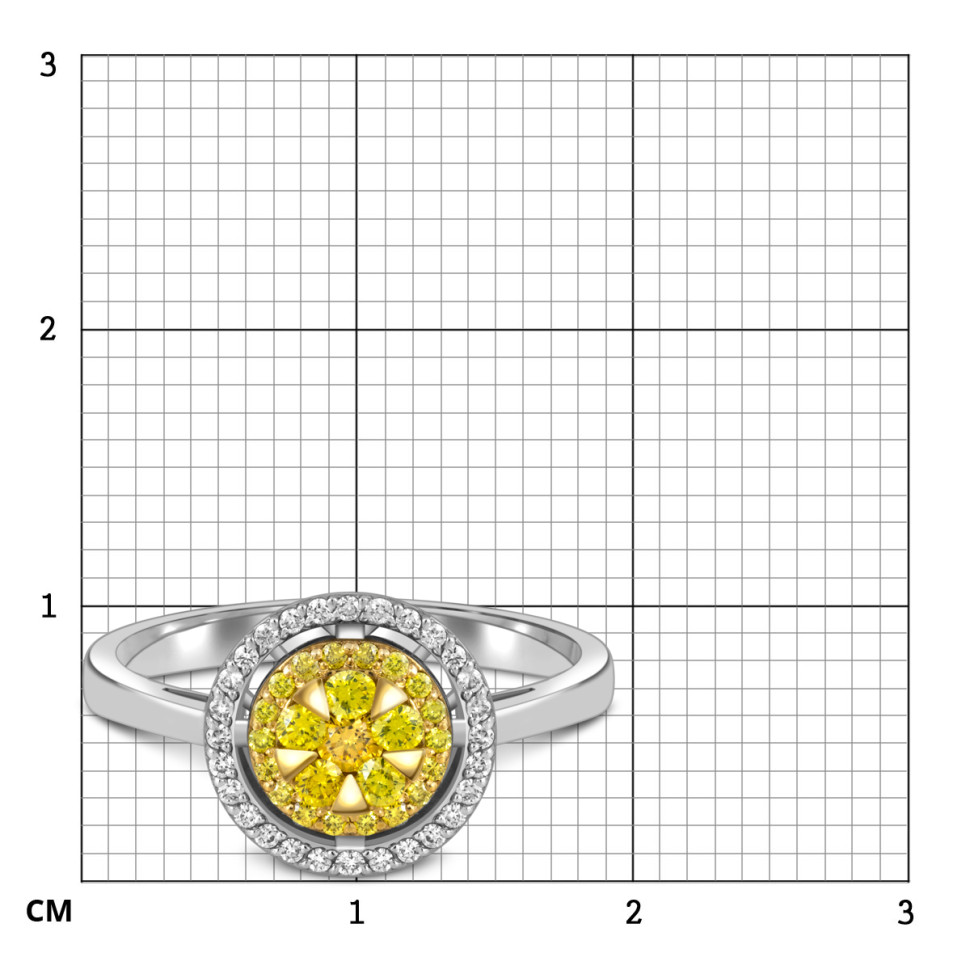 Кольцо из белого золота с бриллиантами (063014)