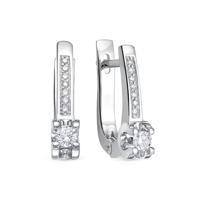 Серьги из белого золота с бриллиантами (047481)