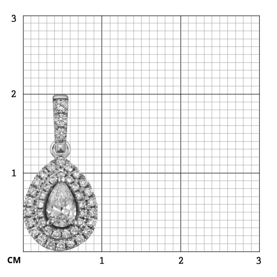 Кулон из белого золота с бриллиантами (052616)