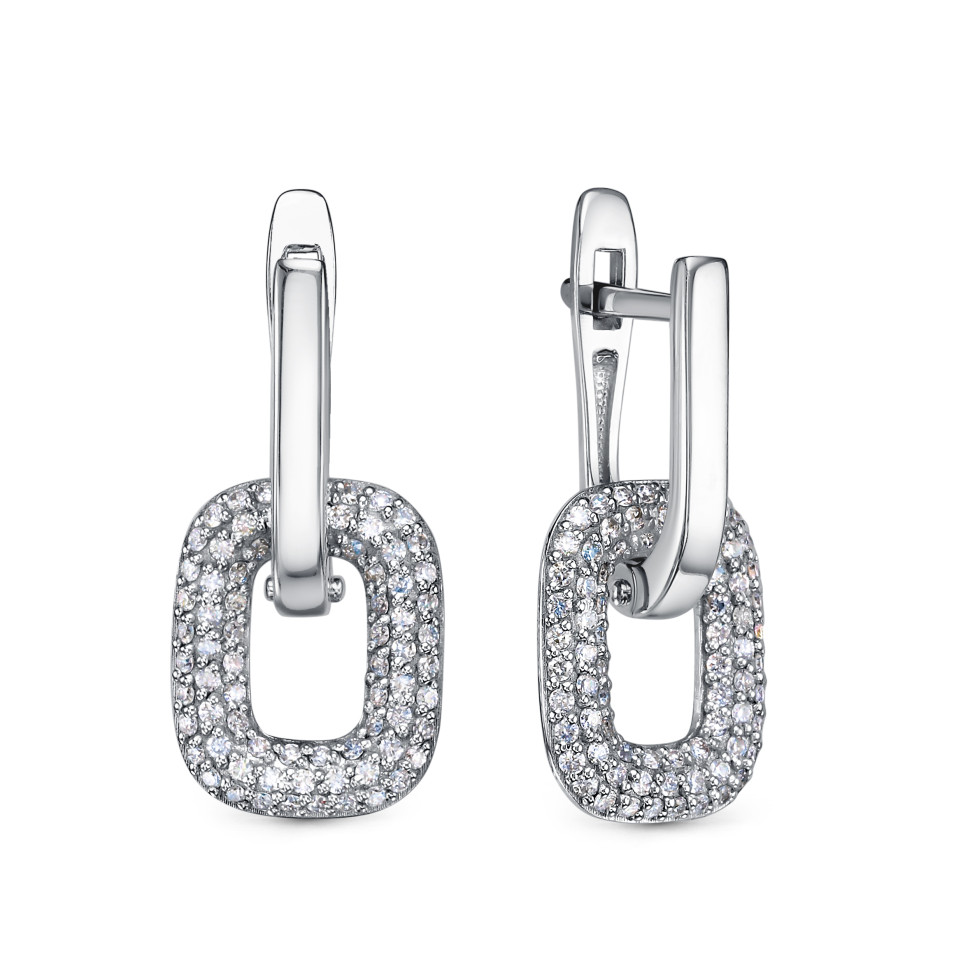 Серьги из платины с бриллиантами (058010)