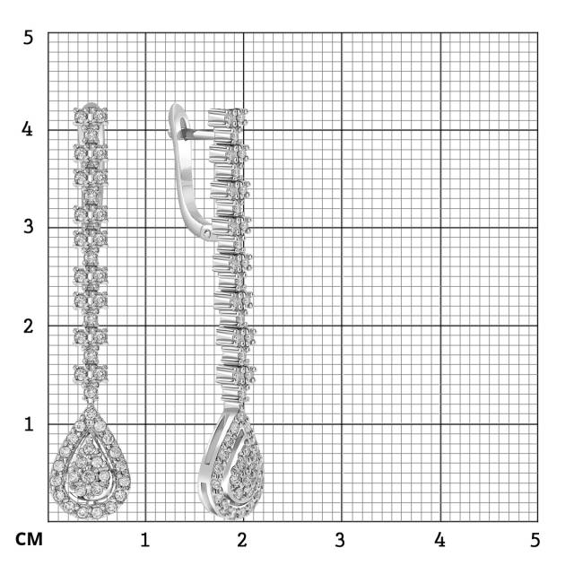 Серьги из белого золота с бриллиантами (051934)