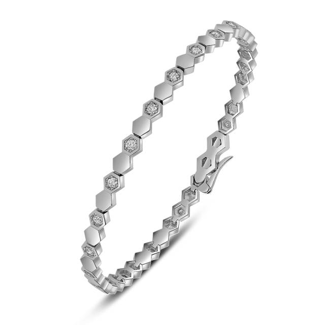 Браслет из белого золота с бриллиантами (055517)