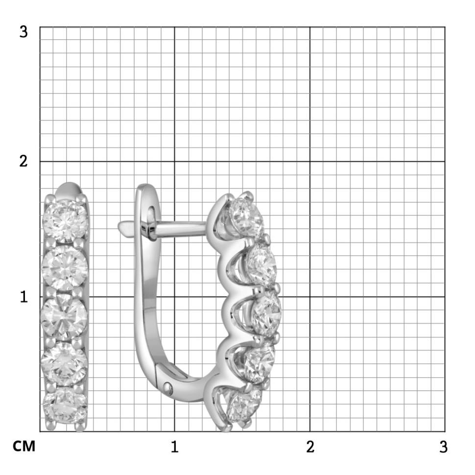 Серьги из белого золота с бриллиантами (051997)