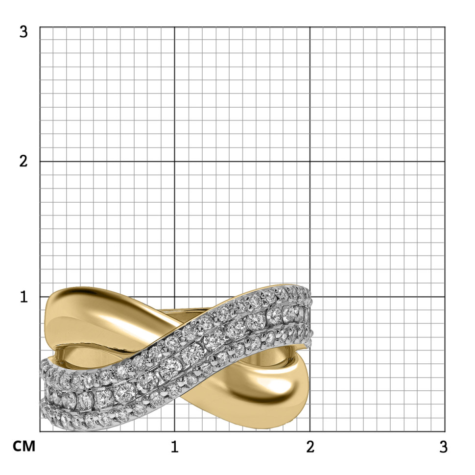 Кольцо из жёлтого золота с бриллиантами (059167)