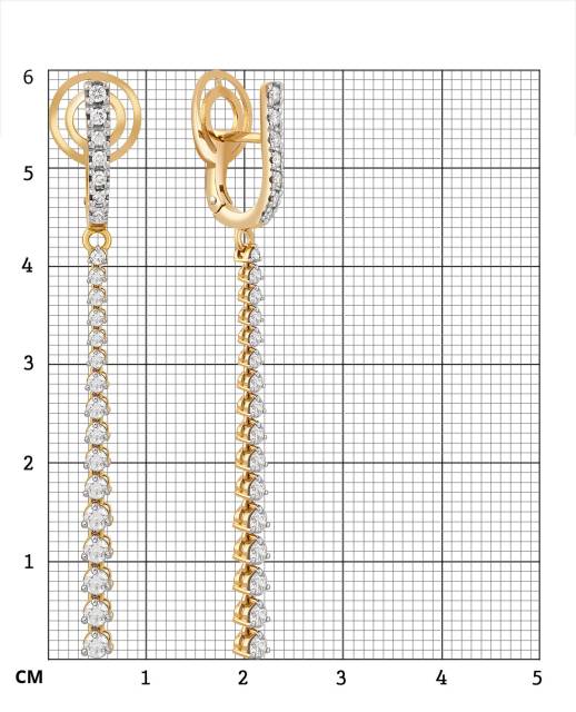 Серьги из жёлтого золота с бриллиантами (042189)