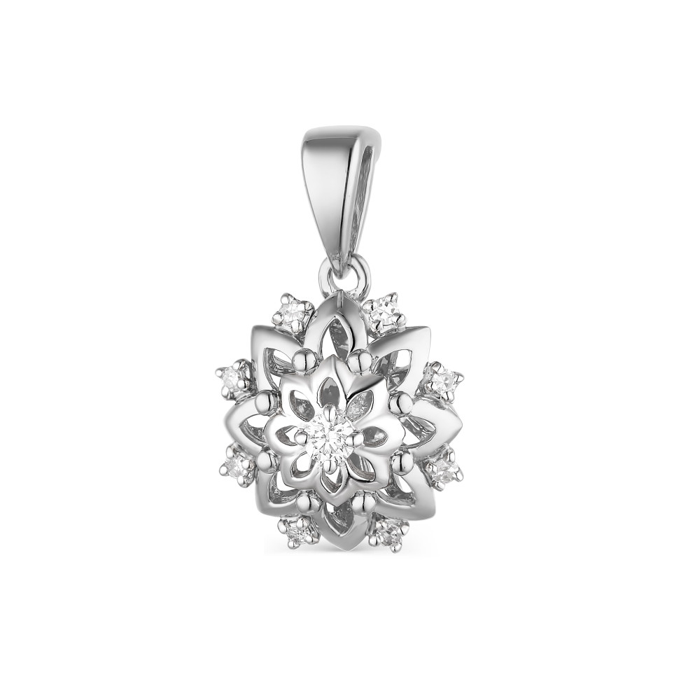 Кулон из белого золота с бриллиантами (043139)