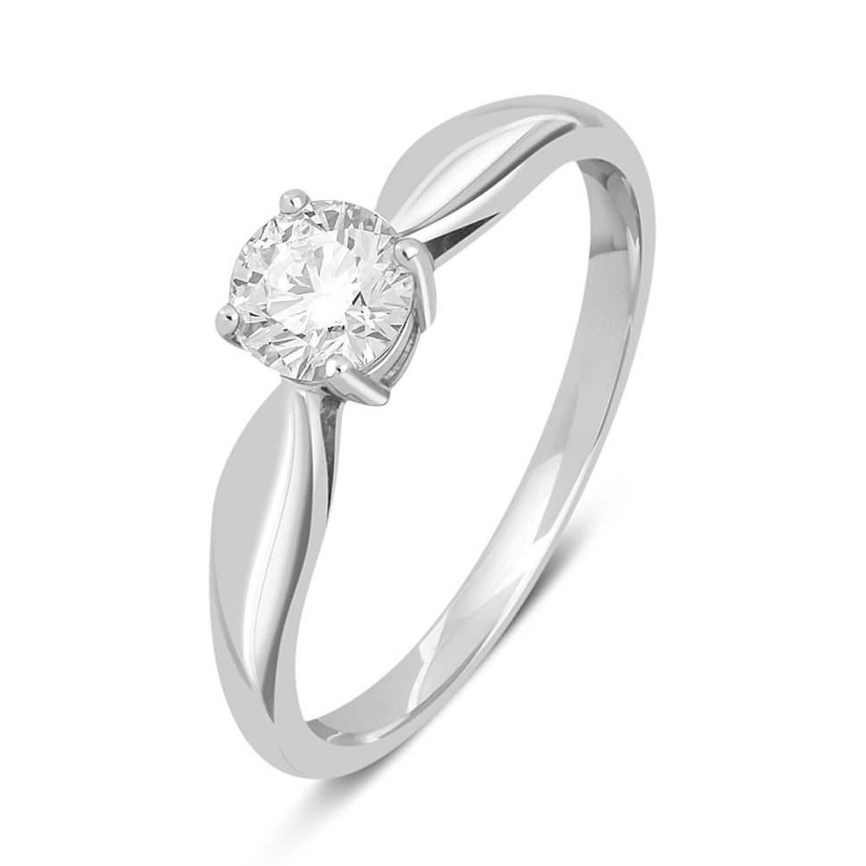 Помолвочное кольцо из белого золота с бриллиантом (043907)