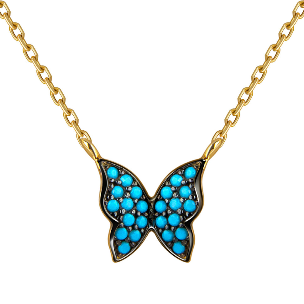 Колье из жёлтого золота с фианитами 