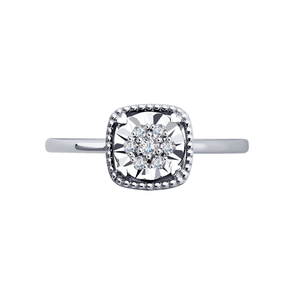 Помолвочное кольцо из белого золота с бриллиантами (046754)