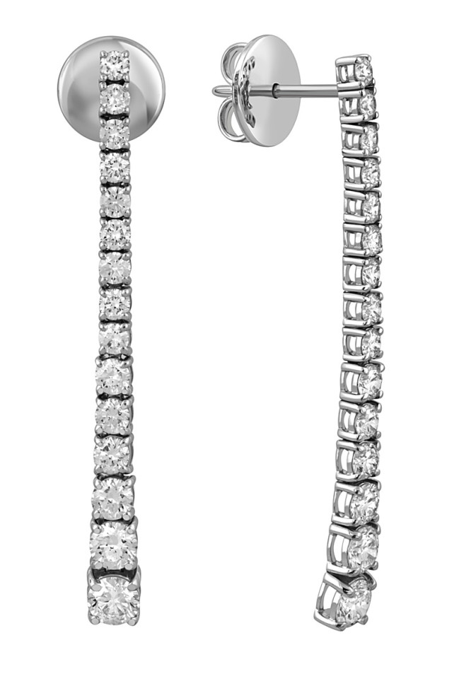 Серьги из белого золота с бриллиантами 