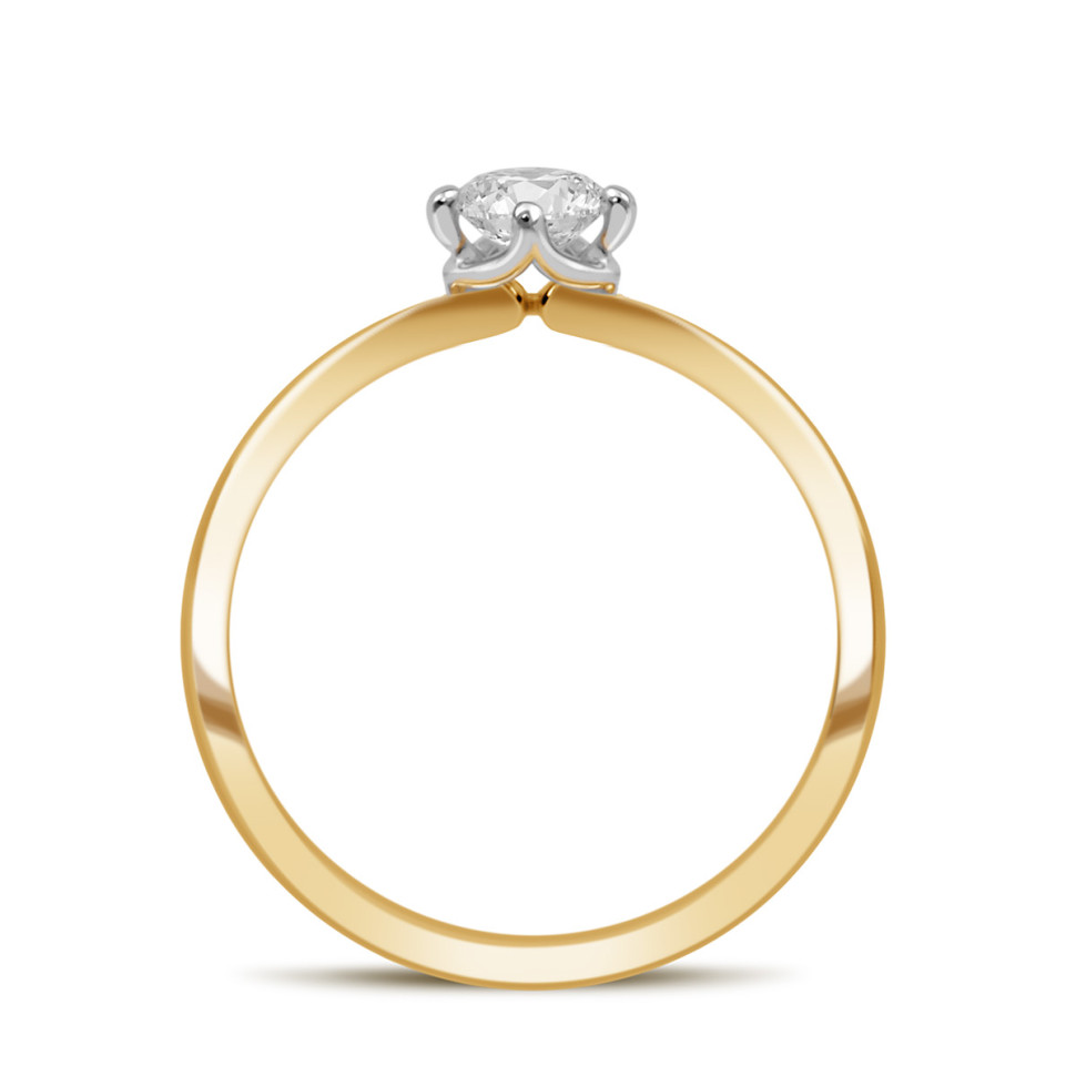 Помолвочное кольцо из комбинированного золота с бриллиантом (040515)