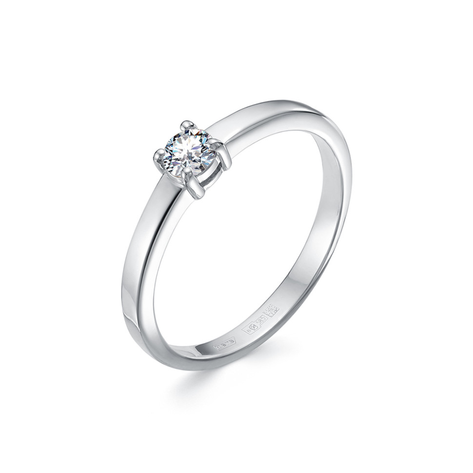 Помолвочное кольцо из белого золота с бриллиантом (060392)