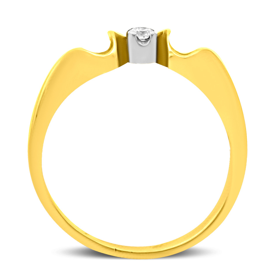 Кольцо из жёлтого золота с бриллиантом (020953)