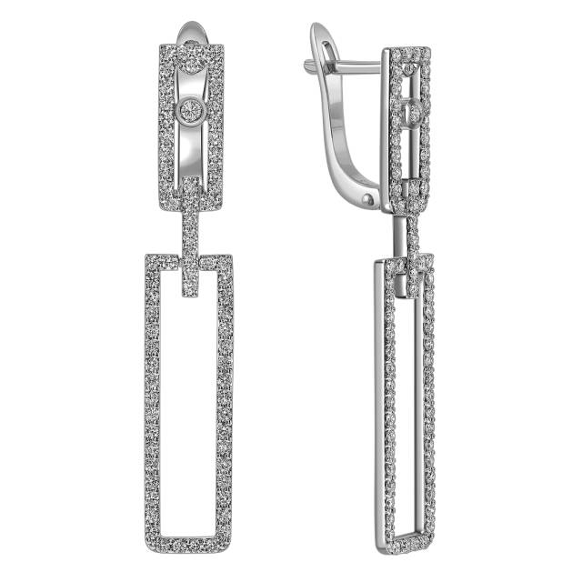 Серьги из белого золота с бриллиантами (063706)