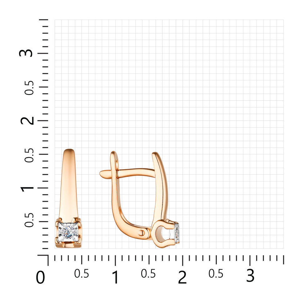 Серьги из красного золота с бриллиантами (049981)